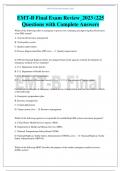 EMT-B Final Exam Review_2023 (225 Questions with Complete Answers