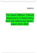 Test Bank For Wilkins' Clinical Assessment in Respiratory Care 9th Edition By Al Heuer ( ) / 9780323696999 / Chapter 1-21 / Complete Questions and Answers (GRADED A+)