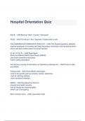 Hospital Orientation Quiz With correct Answers (A+ GRADED)