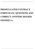 PROMULGATED CONTRACT FORM EXAM / QUESTIONS AND CORRECT ANSWERS 2023/2024 GRADED A+.