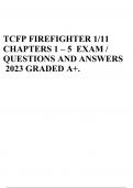 TCFP FIREFIGHTER 1/11 CHAPTERS 1 – 5 EXAM / QUESTIONS AND ANSWERS 2023 GRADED A+.