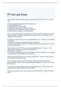 PT CA Law Exam Questions with Verified Answers