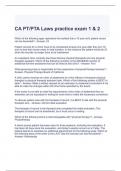 CA PT-PTA Laws practice exam 1 & 2 questions and answers