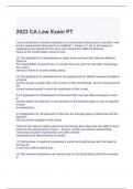 2023 CA Law Exam PT Questions and Answers  (Graded A)