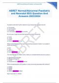 ABRET Normal/Abnormal Paediatric and Neonatal EEG Question And Answers 2023/2024