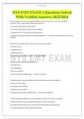 NYS EMT EXAM 2 Questions Solved With Verified Answers 2023/2024