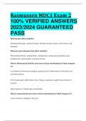 Rasmussen MDC1 Exam 2 100% VERIFIED ANSWERS 2023/2024 GUARANTEED PASS  