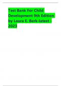 Test Bank For Child Development 9th Edition by Laura E. Berk-latest -2023