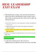  Test Bank For HESI LEADERSHIP EXIT EXAM