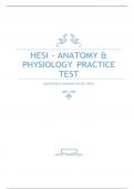 HESI ANATOMY & PHYSIOLOGY PRACTICE TEST | Q&A (GRADED A+) | LATEST VERSION 2023