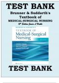 Test Bank Brunner & Suddarth's Textbook of MEDICAL-SURGICAL NURSING 15TH EDITION Janice L Hinkle