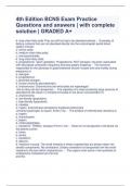 4th Edition BCNS Exam Practice Questions and answers | with complete solution | GRADED A+