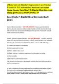 (More Solved) Bipolar/Depression Case Studies from case 1-9: AP Psychology Abnormal Case Studies: Bipolar Disorder Case Study 7: Bipolar Disorder exam study guide 2023/2024 GRADED A+