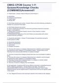 CMKG CPCM Course 1-11 Quizzes Knowledge Checks (COMBINED)Answered!!.