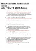 Hesi Pediatric (PEDS) Exit Exam Version 1 and 2 (V1 & V2) 2023 Solutions