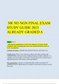 NR 503 NGN FINAL EXAM  STUDY GUIDE 2023  ALREADY GRADED A