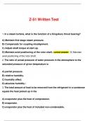Z-51 Written Test QUESTIONS AND ANSWERS | VERIFIED ANSWERS