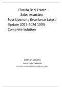 Florida Real Estate Sales Associate Post-Licensing Excellence Latest Update 2023-2024 100% Complete Solution