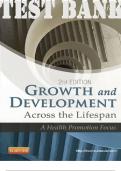 TEST BANK for Growth and Development Across the Lifespan 2nd Edition by Gloria and Eve | All 16 Chapters