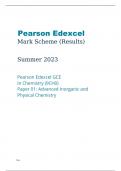 Edexcel Chemistry 9CH0/01 Question Paper and Mark Scheme June2023.