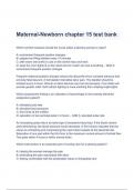 Test Bank: Maternal-Newborn Nursing (Critical Components) Chapter 15 Questions & Answers (A+ GRADED)