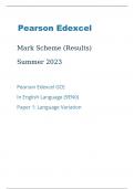 Edexcel English Language 9EN0/01 Mark Scheme June2023.