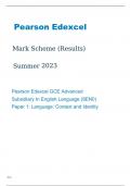 Edexcel English Language 8EN0/01 Mark Scheme June2023.