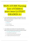 NGN ATI RN Nursing Care of Children 2023/2024 LATEST GRADED A+