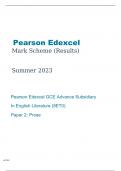 Edexcel English Literature 8ET0/02 Mark Scheme June2023.