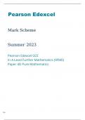 Edexcel A Level Further Mathematics 9FM0/4D Mark Scheme June2023.