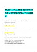                                     ATLS Post Test. MCQ |QUESTIONS AND ANSWERS |ALREADY GRADED  A+|