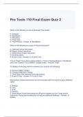 Pro Tools 110 Final Exam Quiz 2 with complete solutions