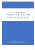 NLN STUDENT GUIDE TO  TESTING PAX & NACE WITH  A REMOTE LIVE PROCTOR