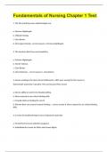 Fundamentals of Nursing Chapter 1 Test