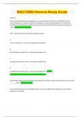 WGU D084 General Study Guide Question/  (Top  2024/2025 EXAM REVIEW PAPERS / GRADED A+/ 100%  Accurate) 