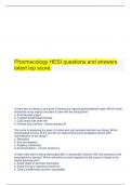   Pharmacology HESI questions and answers latest top score.