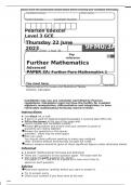 Edexcel A Level Further Mathematics 9FM0/3A Question Paper and Mark Scheme June2023.