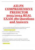 ATI PN COMPREHENSIVE PREDICTOR 2023/2024 REAL EXAM 180 Questions and Answers