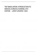 TEST BANK LINTON: INTRODUCTION TO MEDICAL-SURGICAL NURSING, 6TH EDITION     LATEST UPDATED  2023 