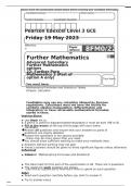 Edexcel Further Mathematics 8FM0/22 Question Paper May2023.