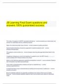  JB Learning Final Exam questions and answers 100% guaranteed success.