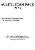 AUE3761 EXAM PACK 2023