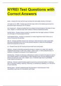 NYREI Test Questions with Correct Answers 