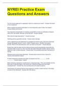 NYREI Practice Exam Questions and Answers 