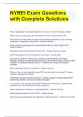 NYREI Exam Questions with Complete Solutions 