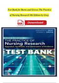 TEST BANK For Burns and Groves The Practice of Nursing Research 9th Edition by Gray| Verified Chapter's 1 - 29 | Complete