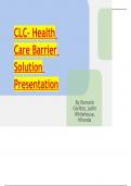 CLC- Health Care Barrier Solution Presentation