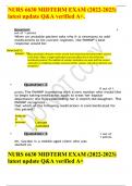 NURS 6630 MIDTERM EXAM (2022-2023) latest update Q&A verified A+.