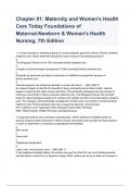Chapter 01: Maternity and Women's Health Care Today Foundations of Maternal-Newborn & Women's Health Nursing, 7th Edition Questions With Complete Solutions.