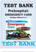 Test Bank for Prehospital Emergency Care 11th Edition By Joseph J. Mistovich, Keith J. Karren, Brent Hafen  9780134704456 Chapter 1-46 | Complete Guide A+